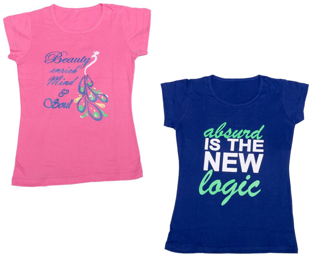 

Indiweaves Girl Cotton Printed T shirt - Multi