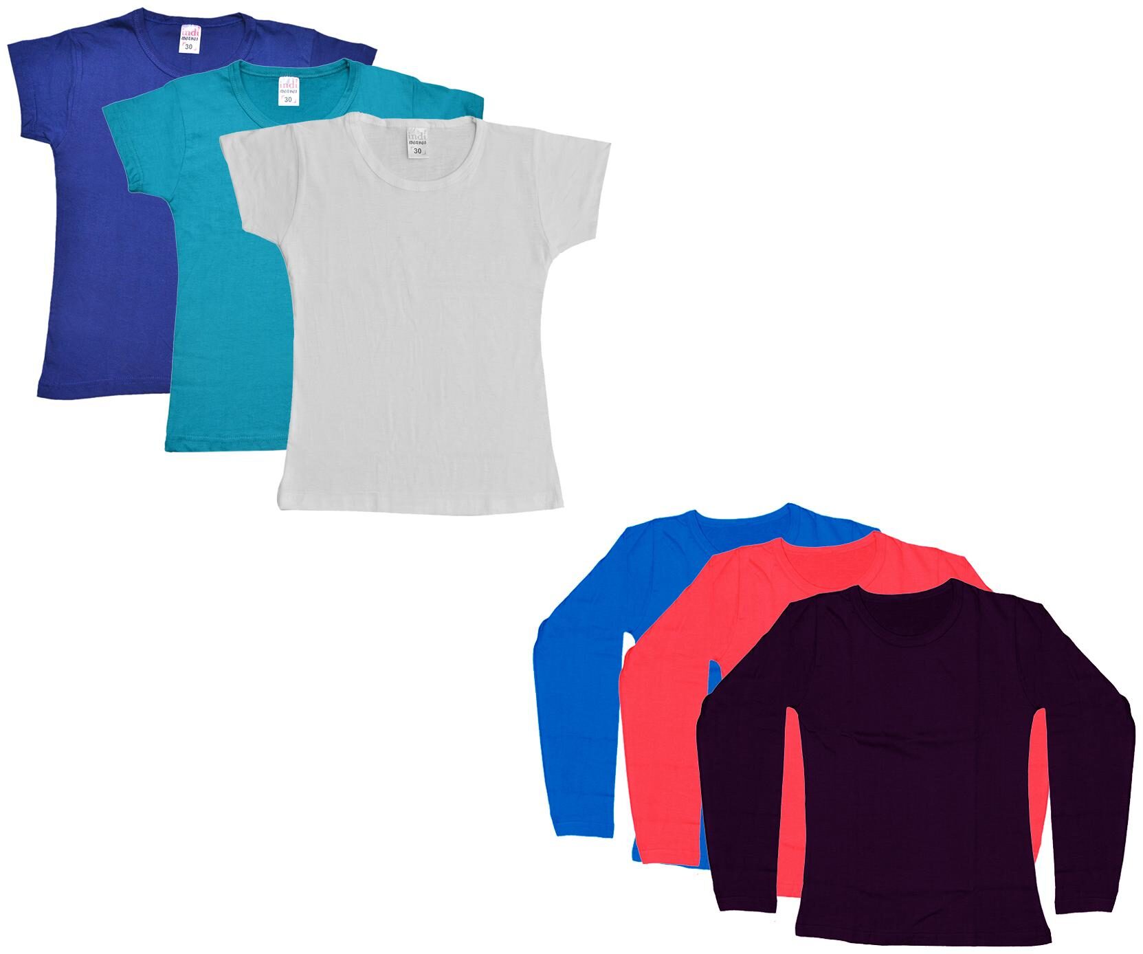 

Indiweaves Girl Cotton Solid T shirt - Multi