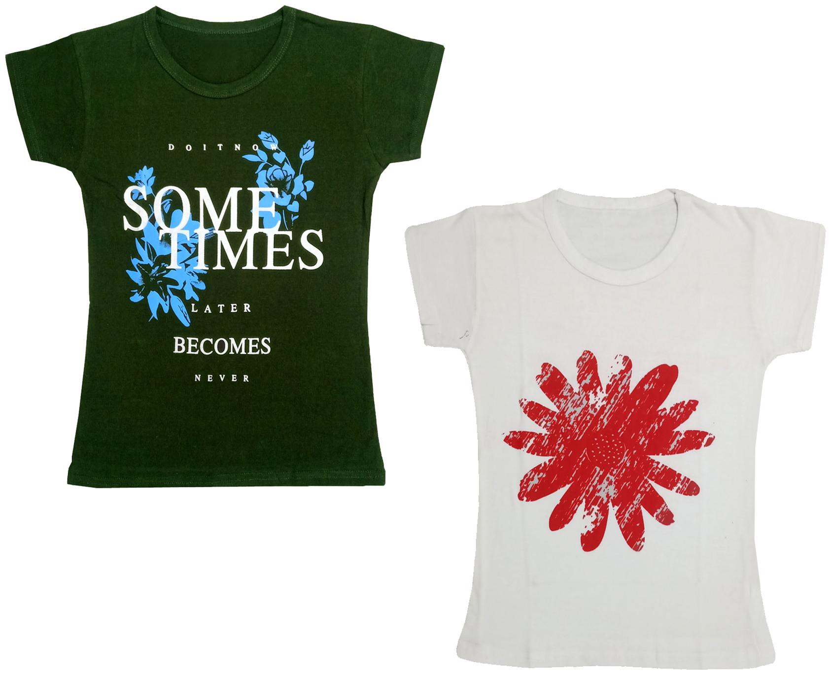 

Indiweaves Girl Cotton Printed T shirt - Multi
