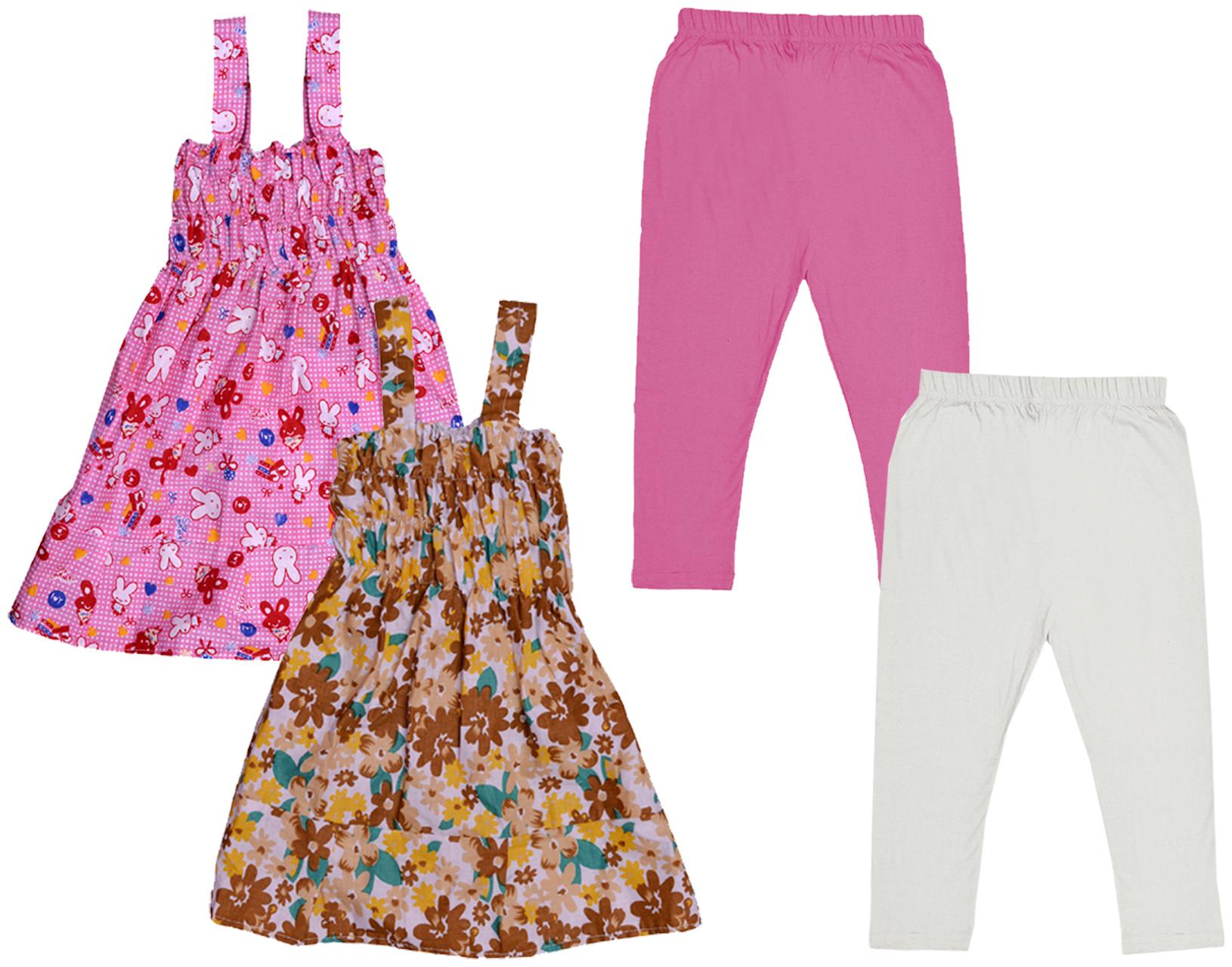 

Indiweaves Girl Cotton Top Bottom Set - Multi