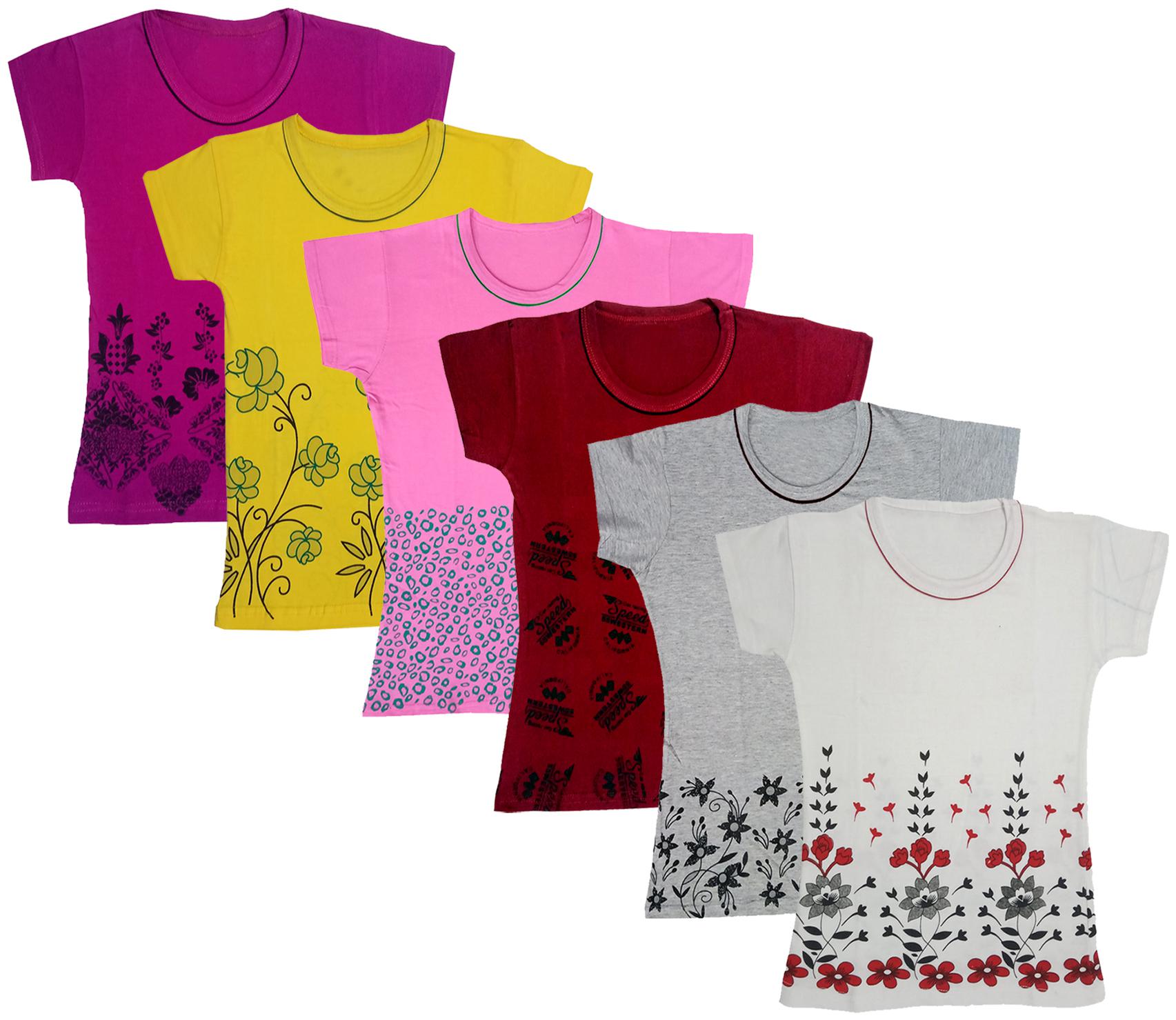 

Indiweaves Girl Cotton Printed T shirt - Multi