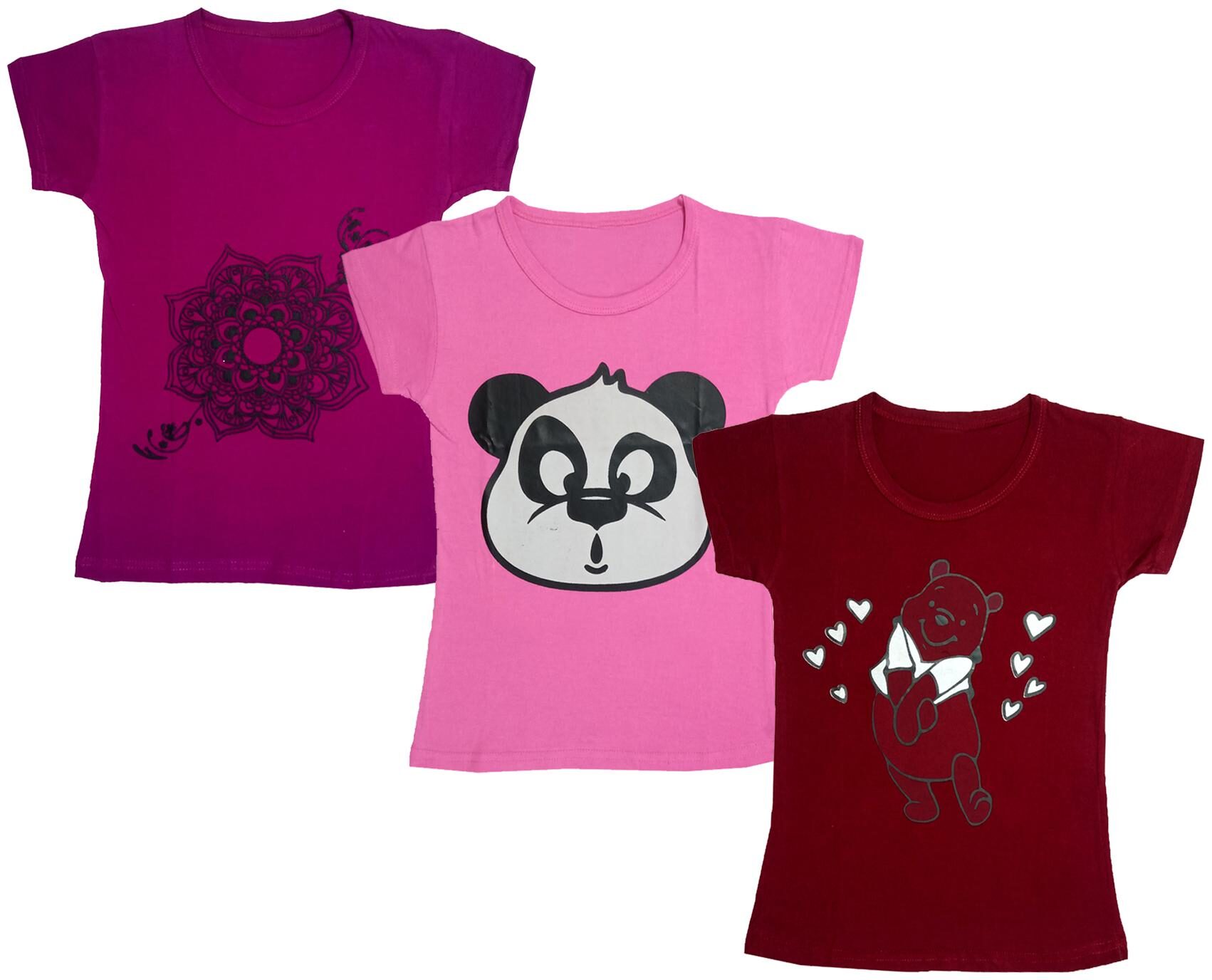 

Indiweaves Girl Cotton Printed T shirt - Multi
