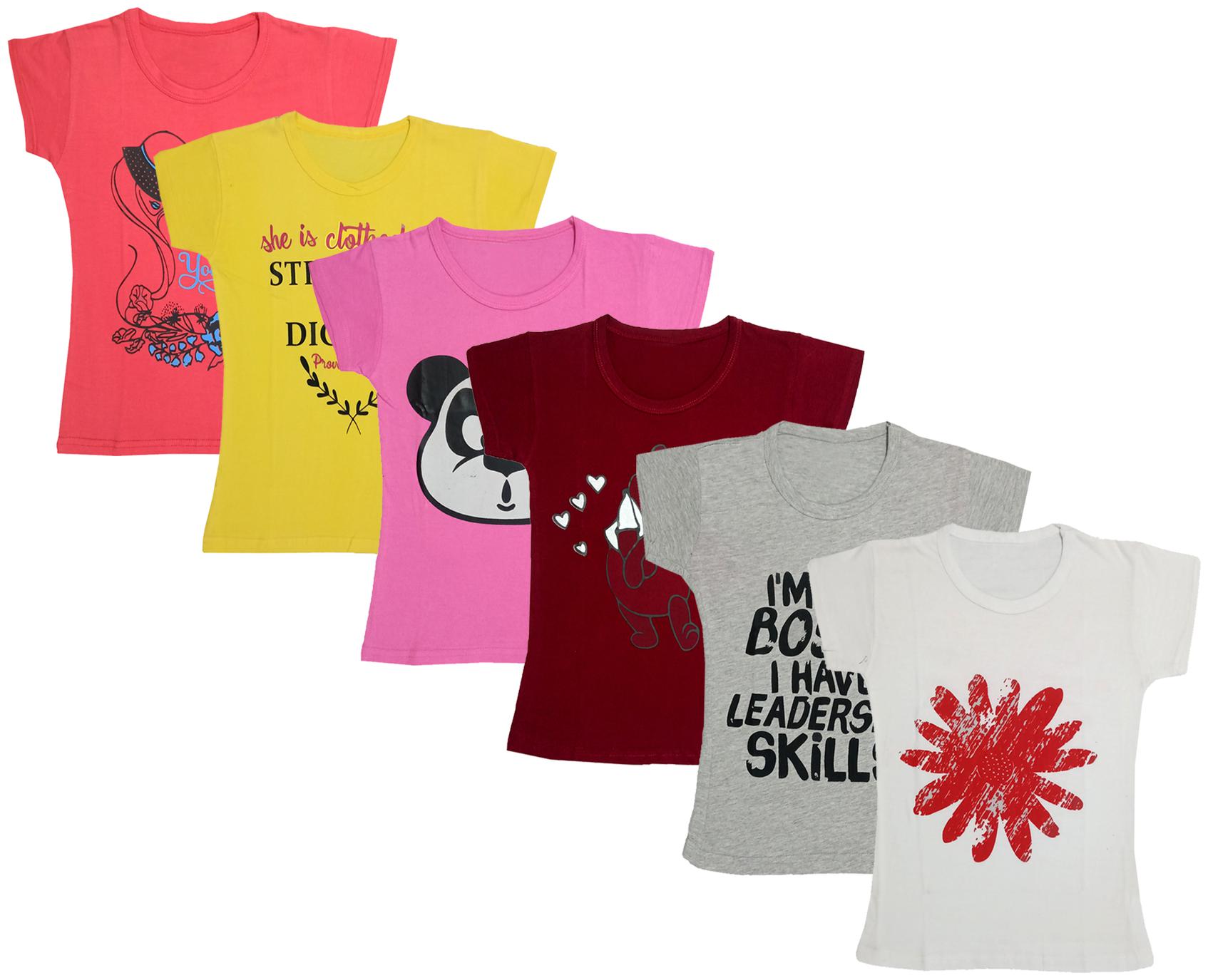 

Indiweaves Girl Cotton Printed T shirt - Multi