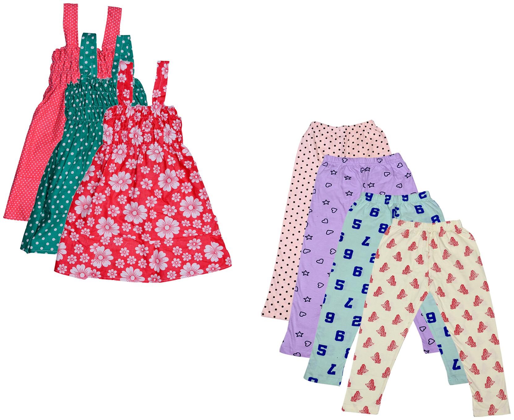 

Indiweaves Girl Cotton Top Bottom Set - Multi
