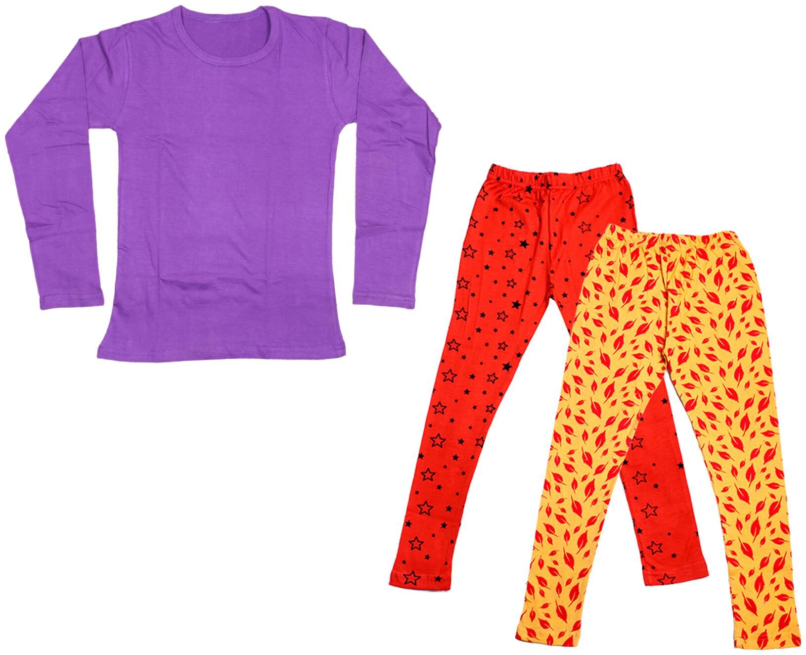 

Indiweaves Girl Cotton Solid T shirt - Multi
