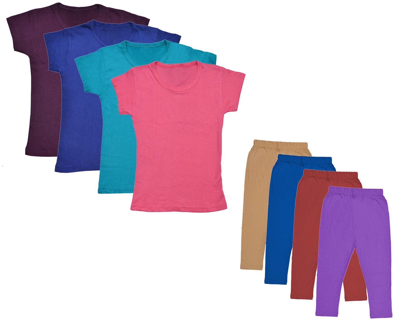 

Indiweaves Girl Cotton Top Bottom Set - Multi