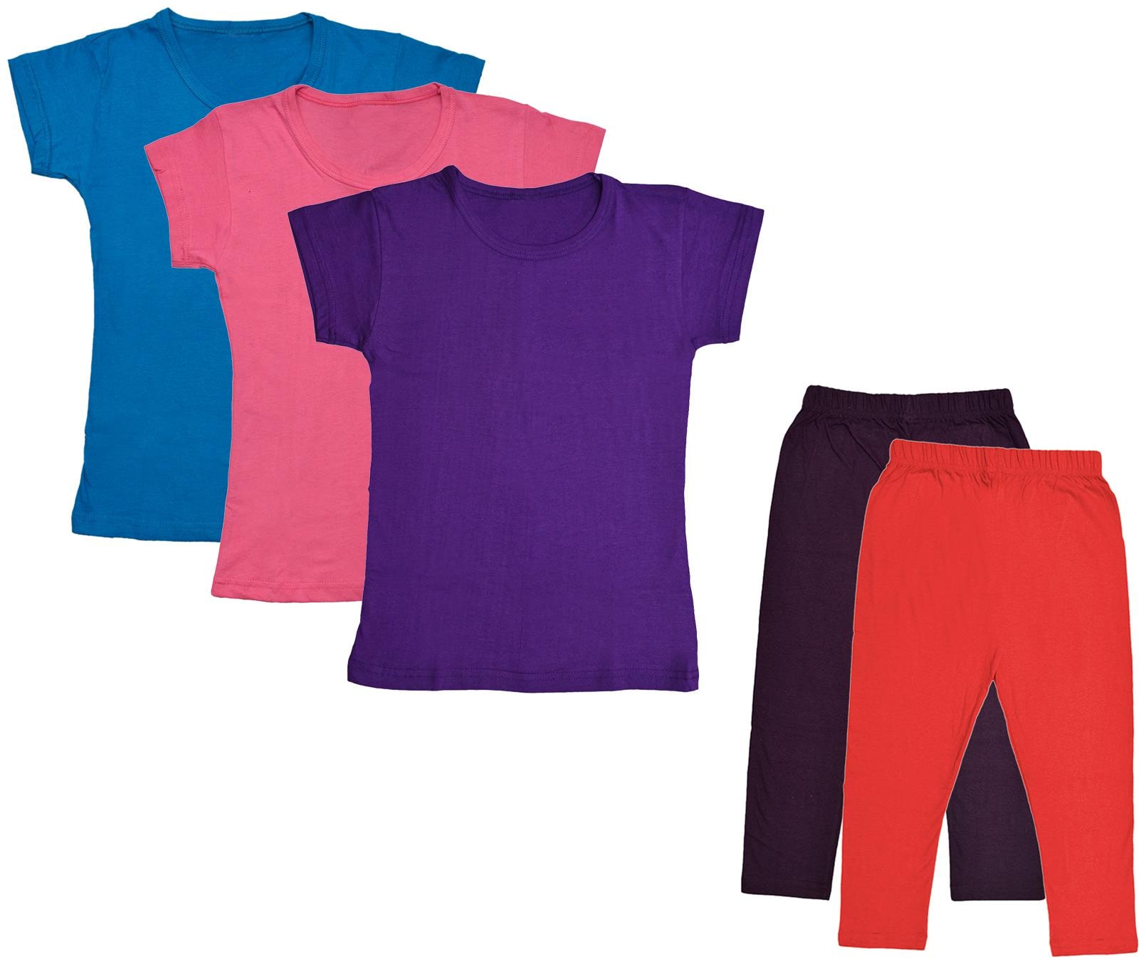 

Indiweaves Girl Cotton Top Bottom Set - Multi