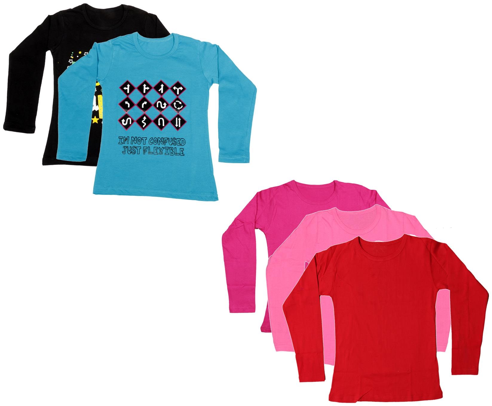

Indiweaves Girl Cotton Printed T shirt - Multi