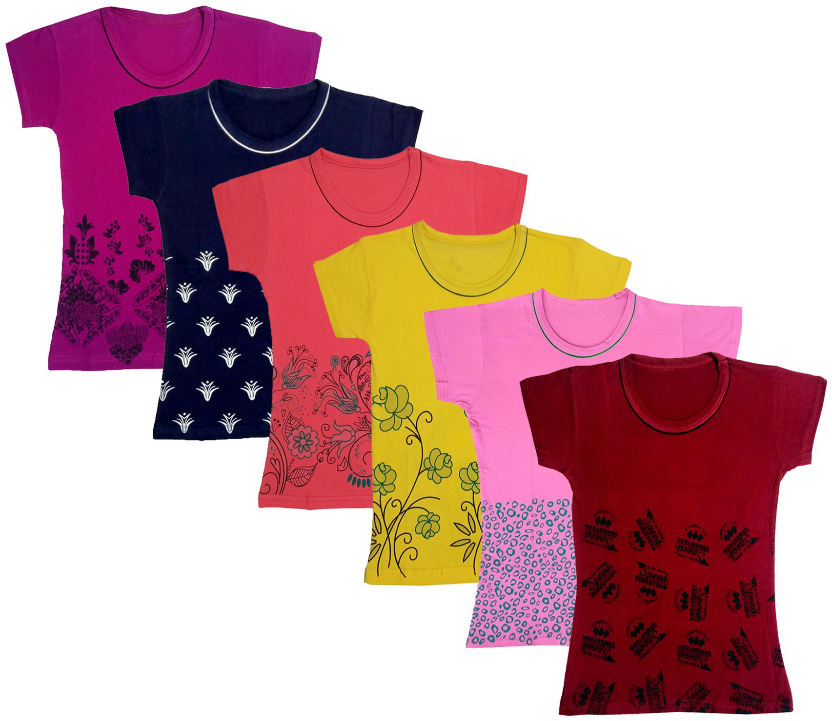 

Indiweaves Girl Cotton Printed T shirt - Multi