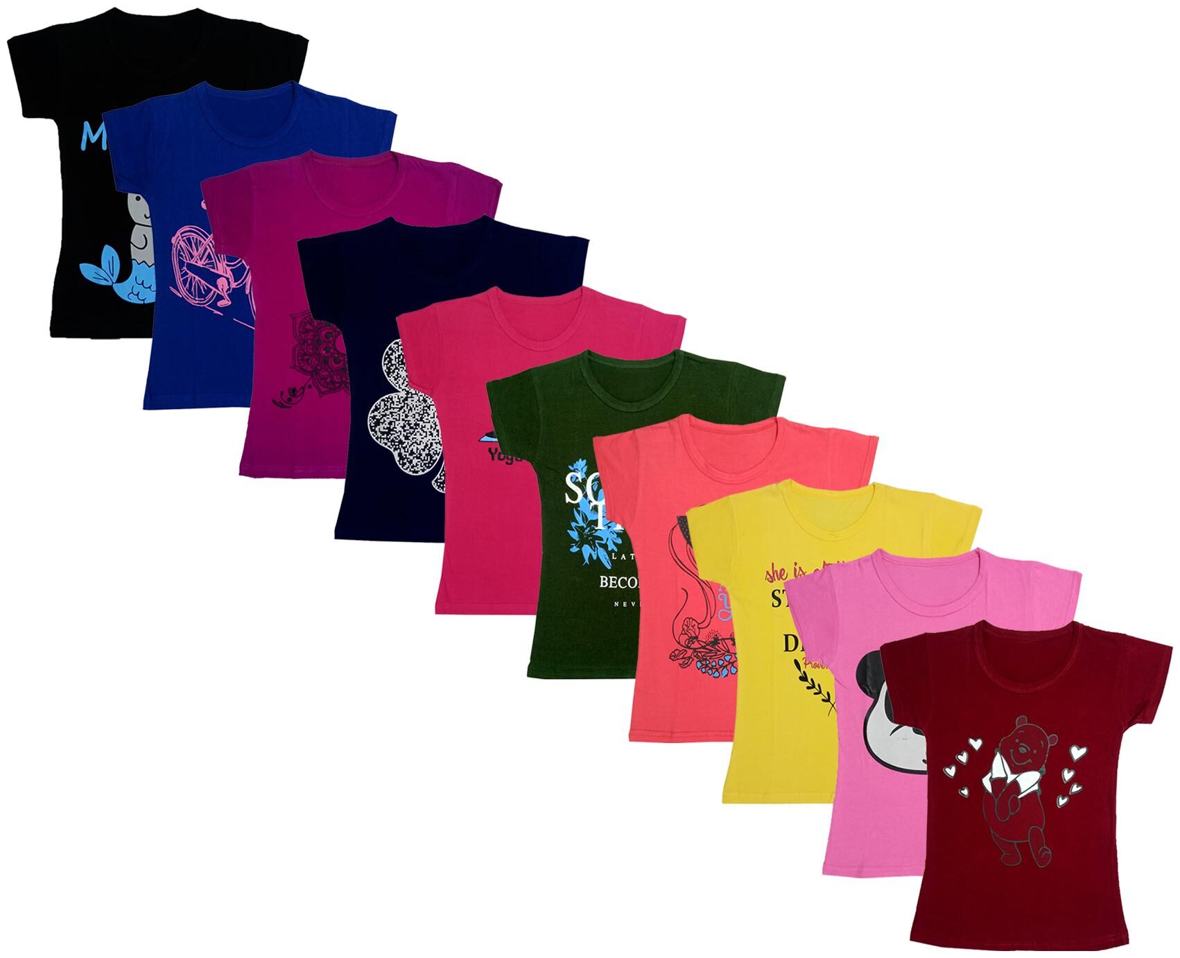 

Indiweaves Girl Cotton Printed T shirt - Multi