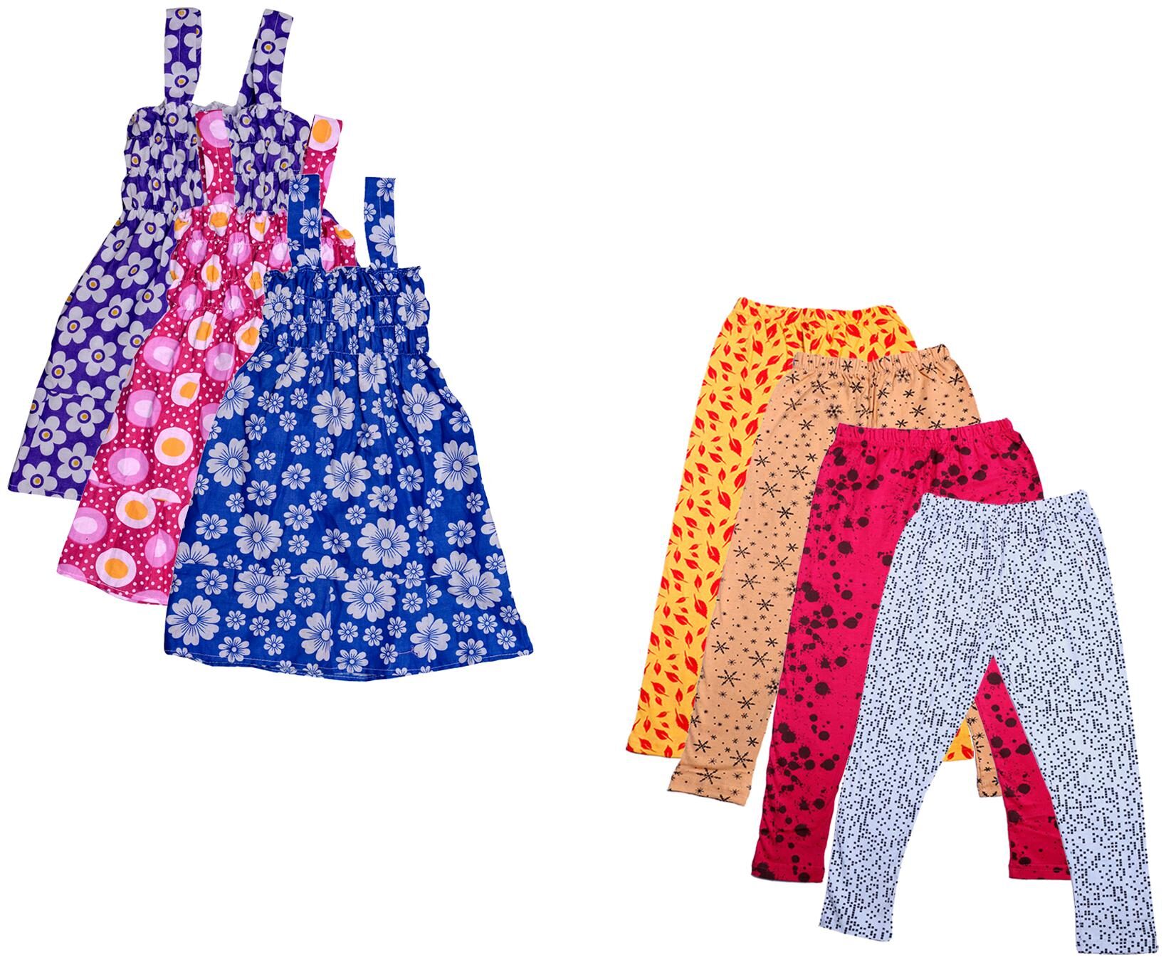 

Indiweaves Girl Cotton Top Bottom Set - Multi