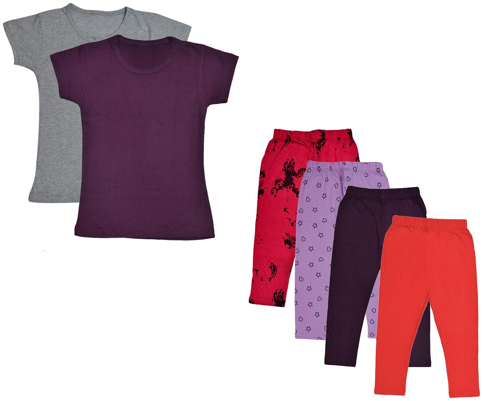 

Indiweaves Girl Cotton Top Bottom Set - Multi