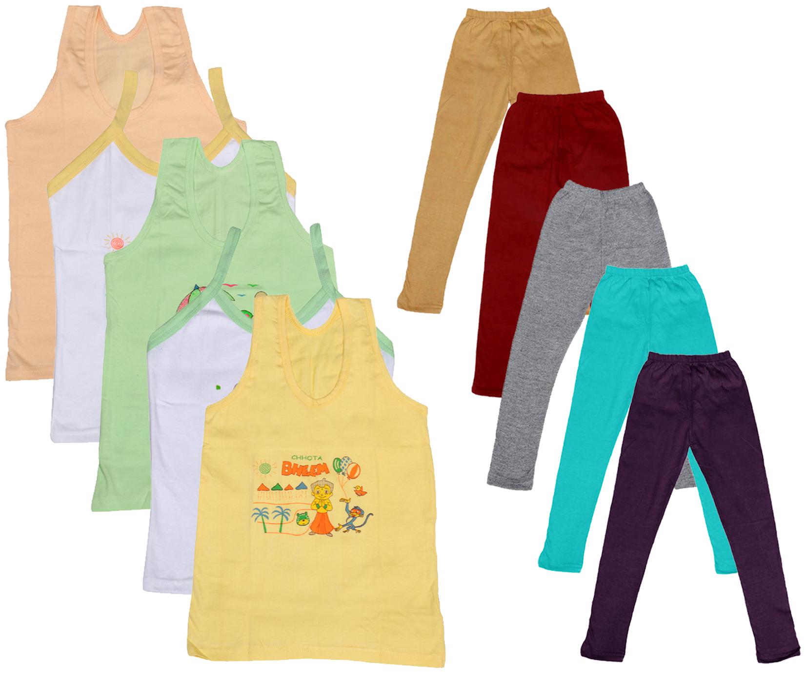 

Indiweaves Girl Cotton Top Bottom Set - Multi