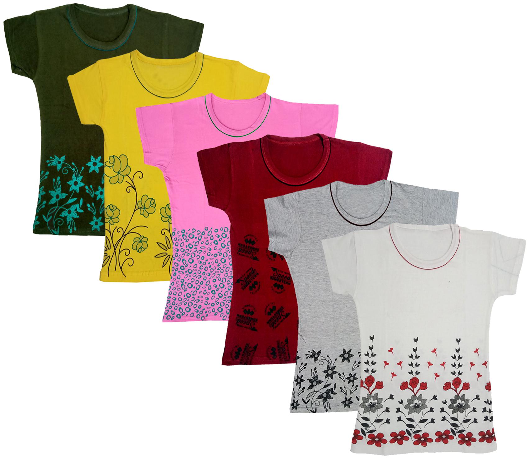 

Indiweaves Girl Cotton Printed T shirt - Multi