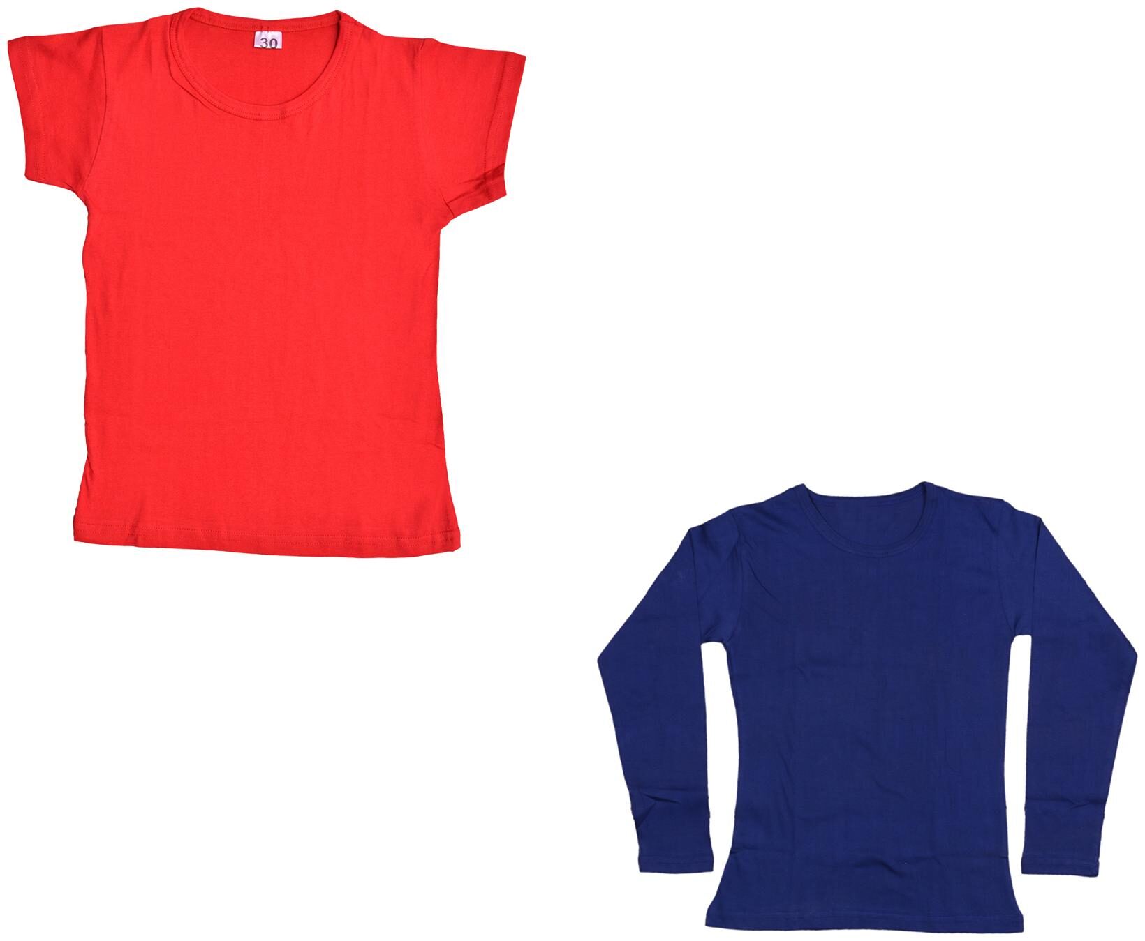 

Indiweaves Girl Cotton Solid T shirt - Multi