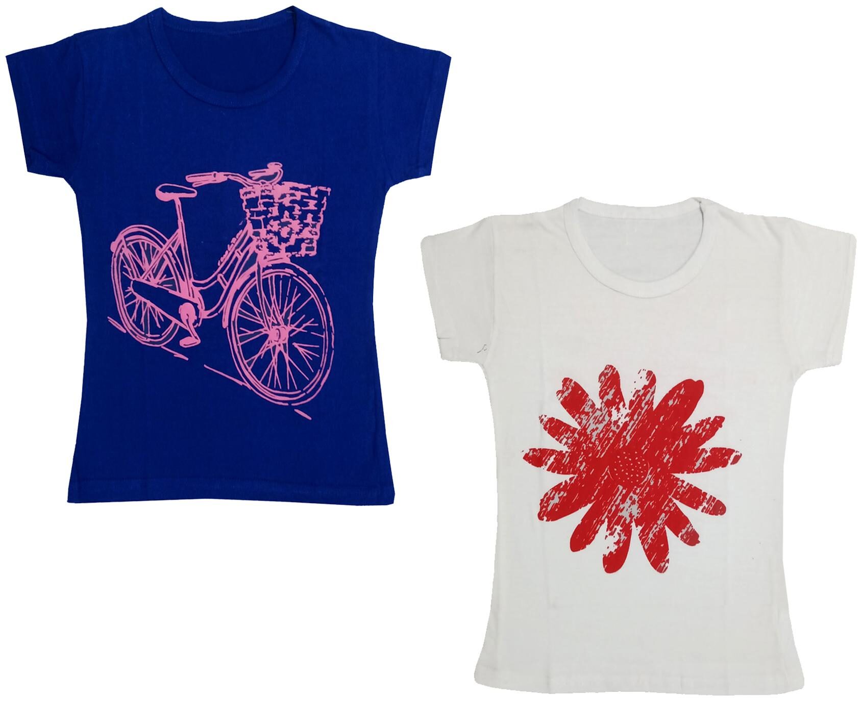 

Indiweaves Girl Cotton Printed T shirt - Multi