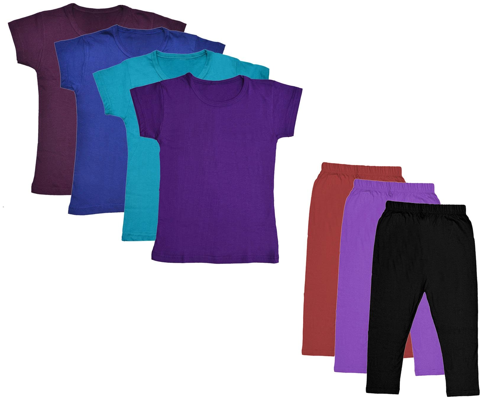 

Indiweaves Girl Cotton Top Bottom Set - Multi