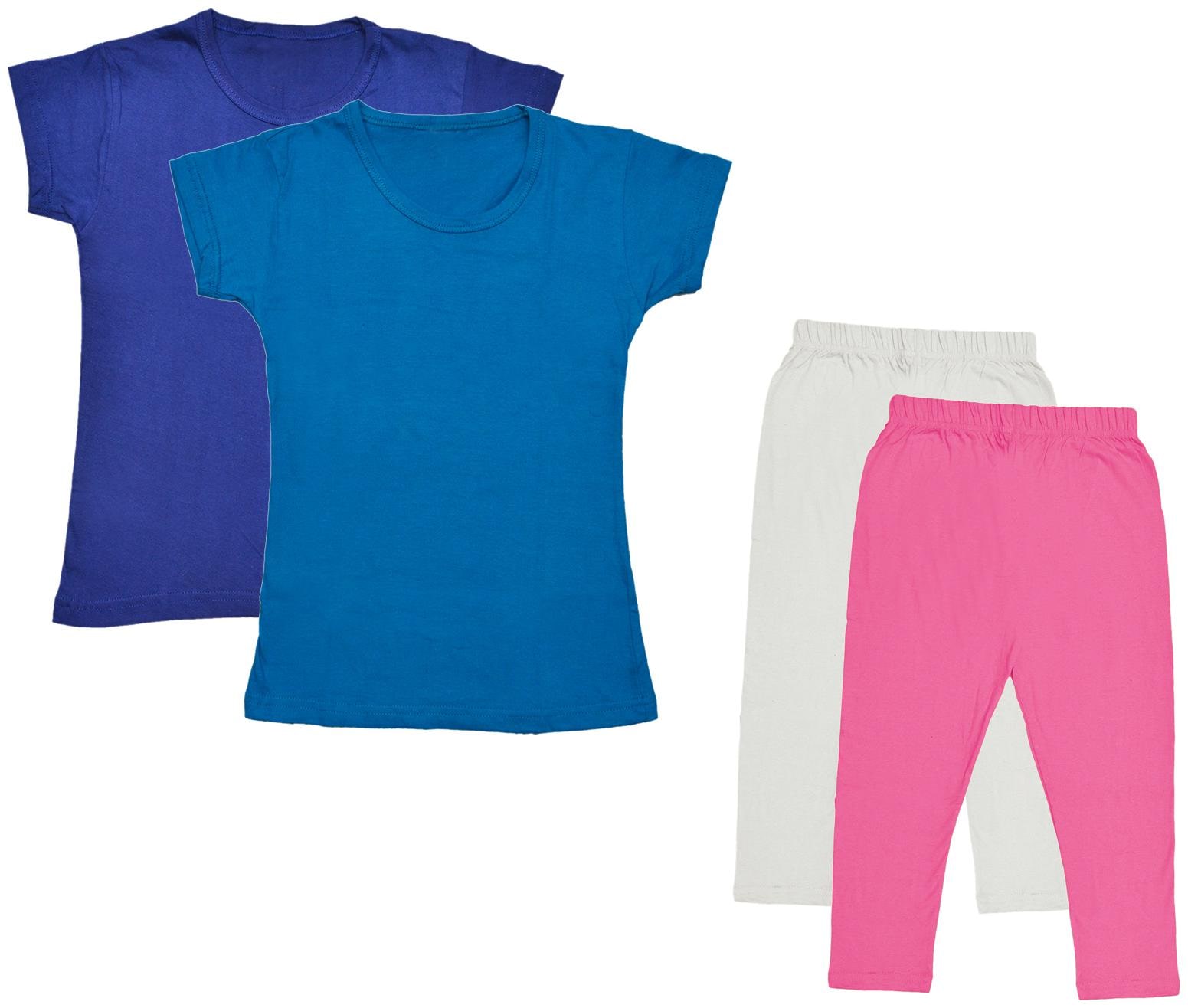 

Indiweaves Girl Cotton Top Bottom Set - Multi