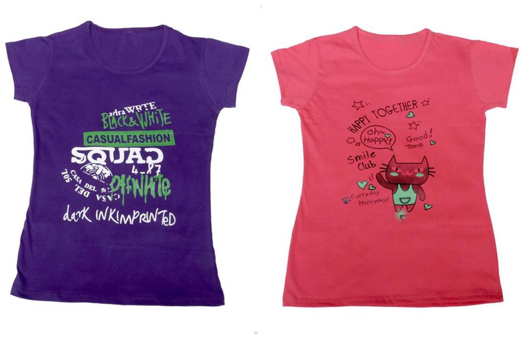 

Indiweaves Girl Cotton Solid T shirt - Multi