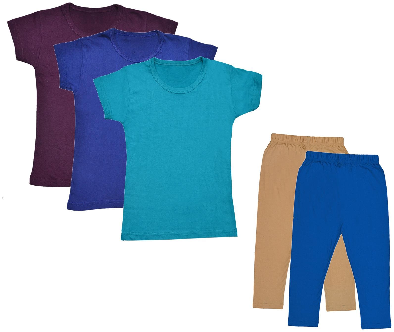 

Indiweaves Girl Cotton Top Bottom Set - Multi