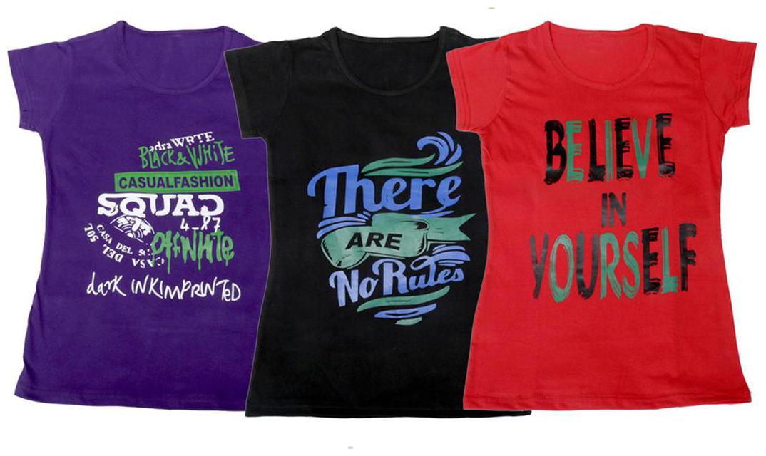 

Indiweaves Girl Cotton Solid T shirt - Multi