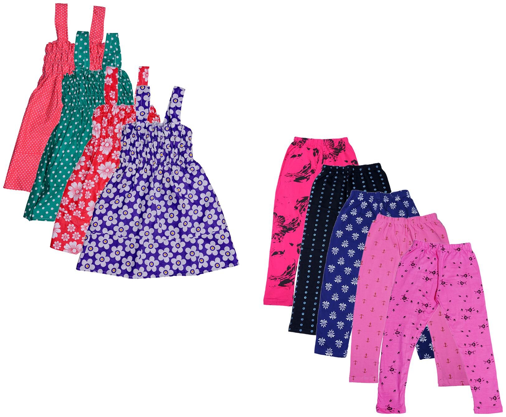 

Indiweaves Girl Cotton Top Bottom Set - Multi