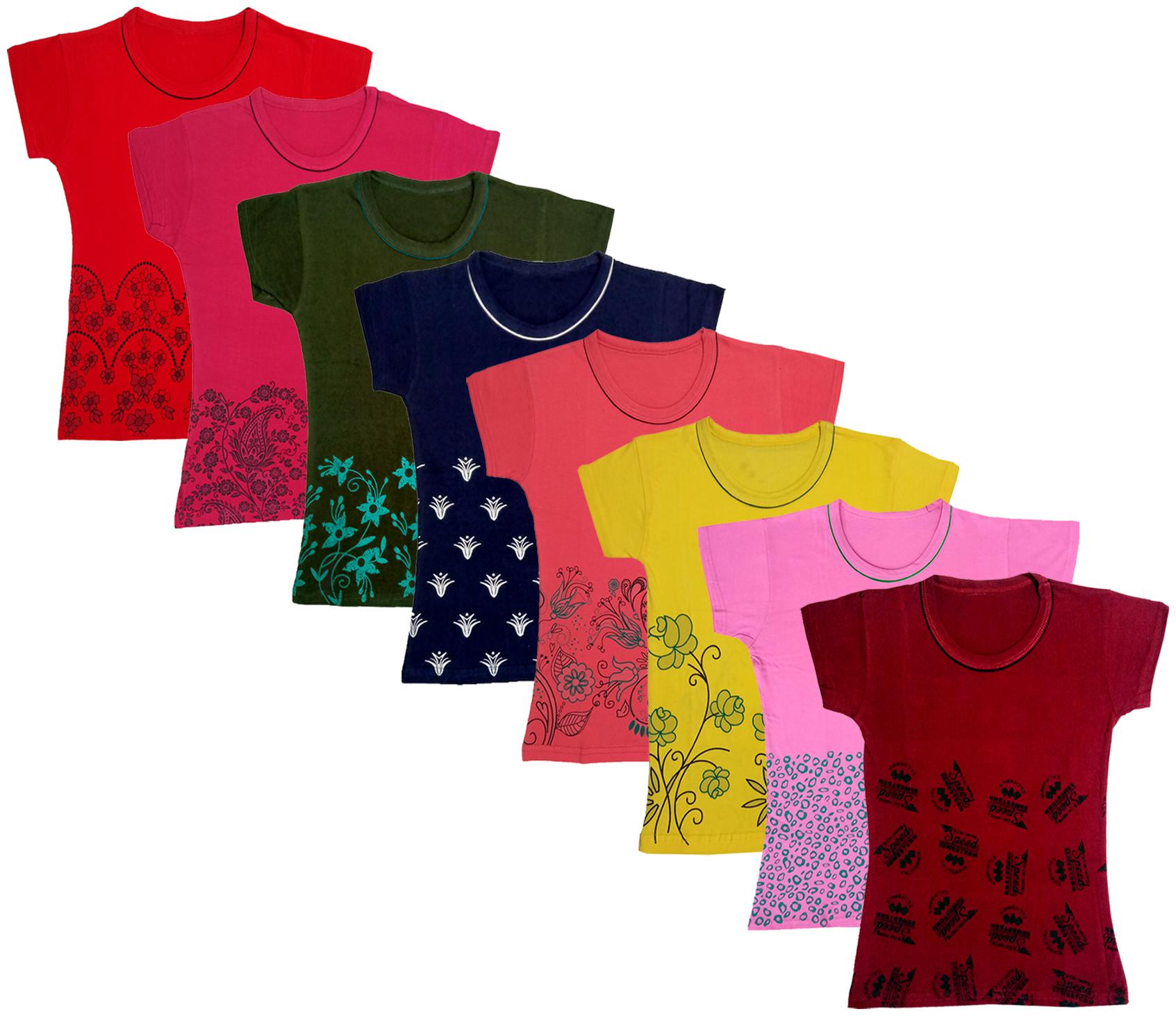 

Indiweaves Girl Cotton Printed T shirt - Multi
