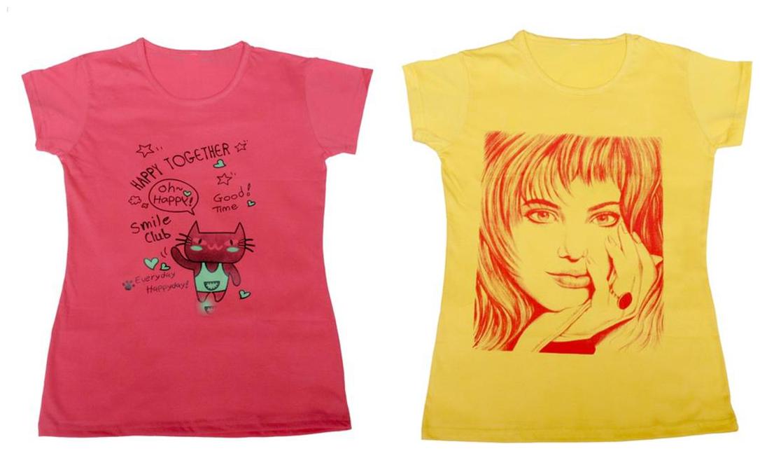

Indiweaves Girl Cotton Solid T shirt - Multi