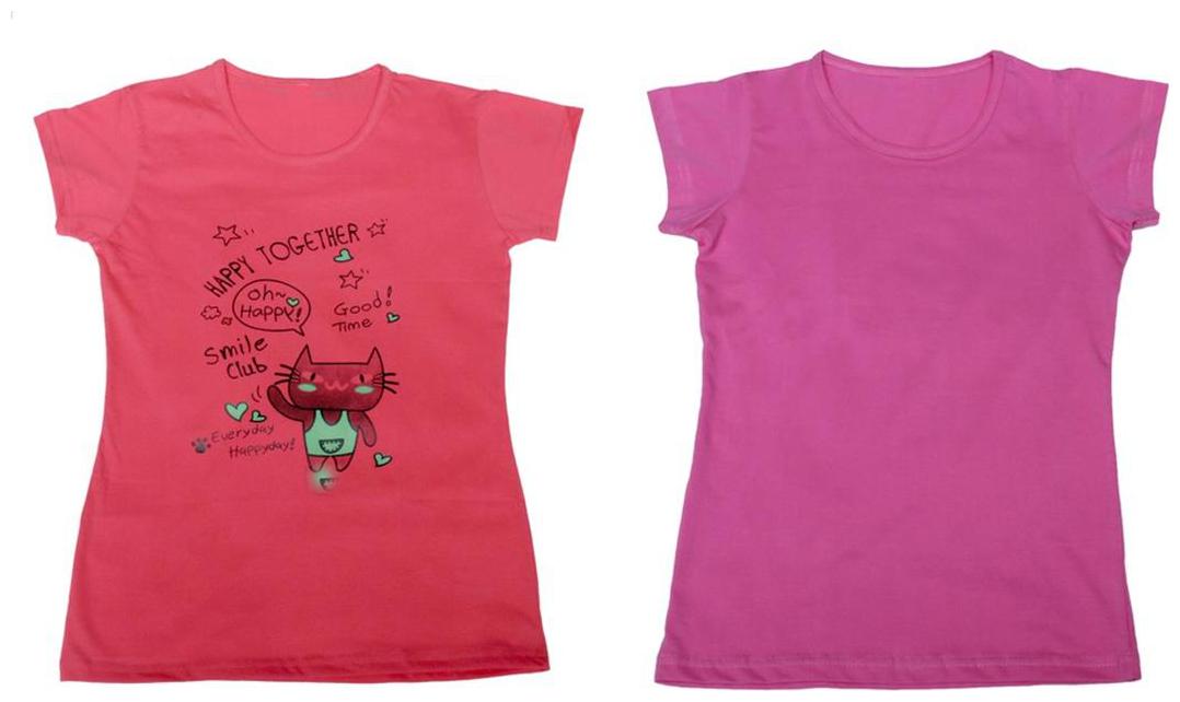 

Indiweaves Girl Cotton Solid T shirt - Multi