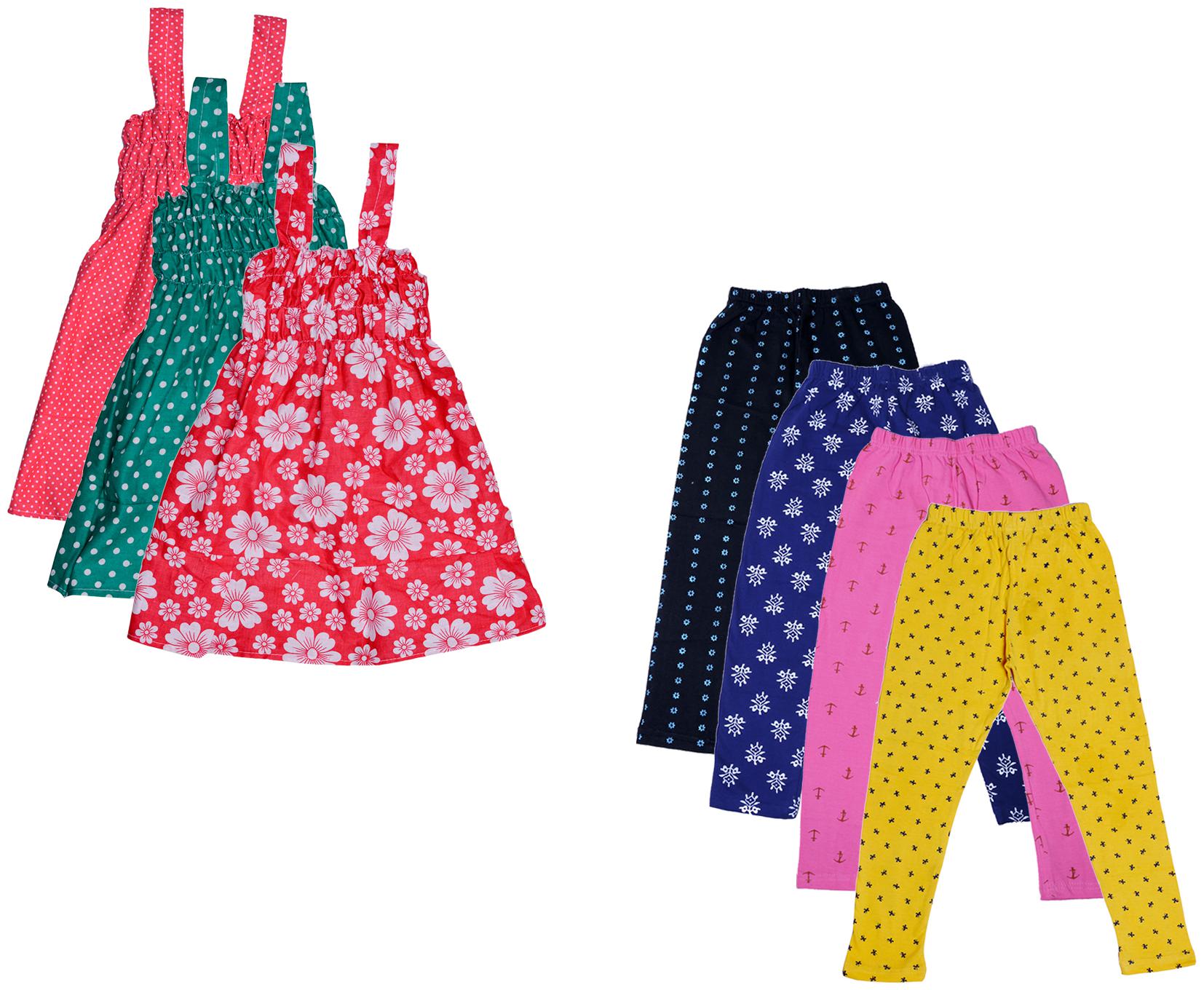 

Indiweaves Girl Cotton Top Bottom Set - Multi