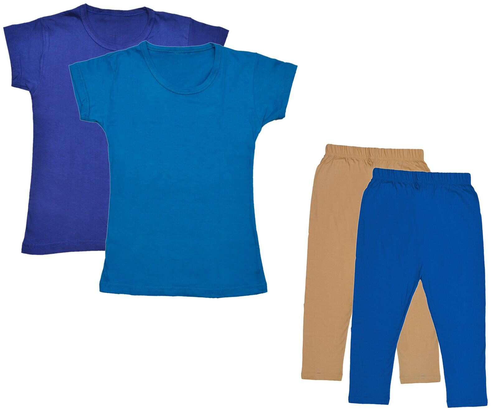 

Indiweaves Girl Cotton Top Bottom Set - Multi