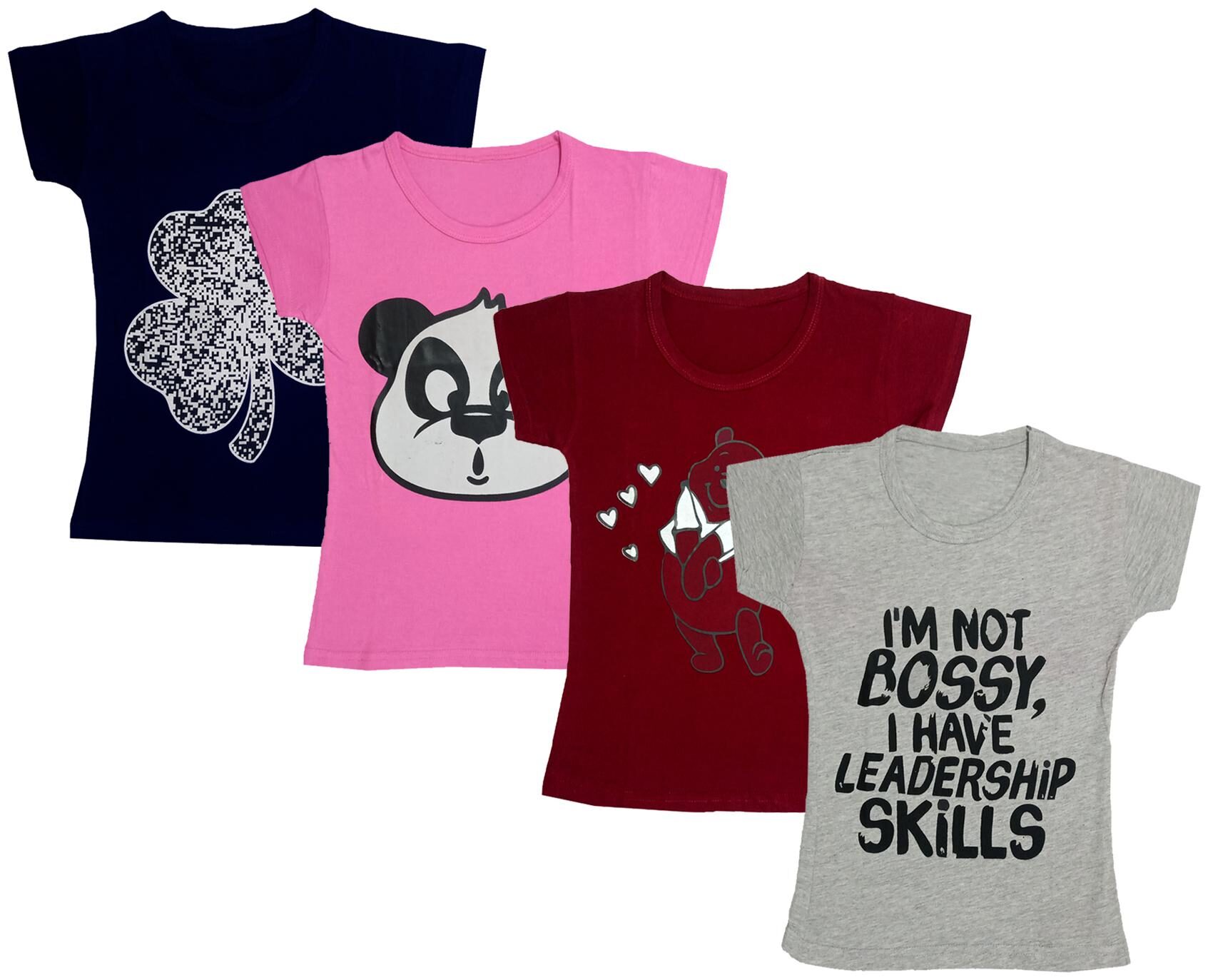 

Indiweaves Girl Cotton Printed T shirt - Multi