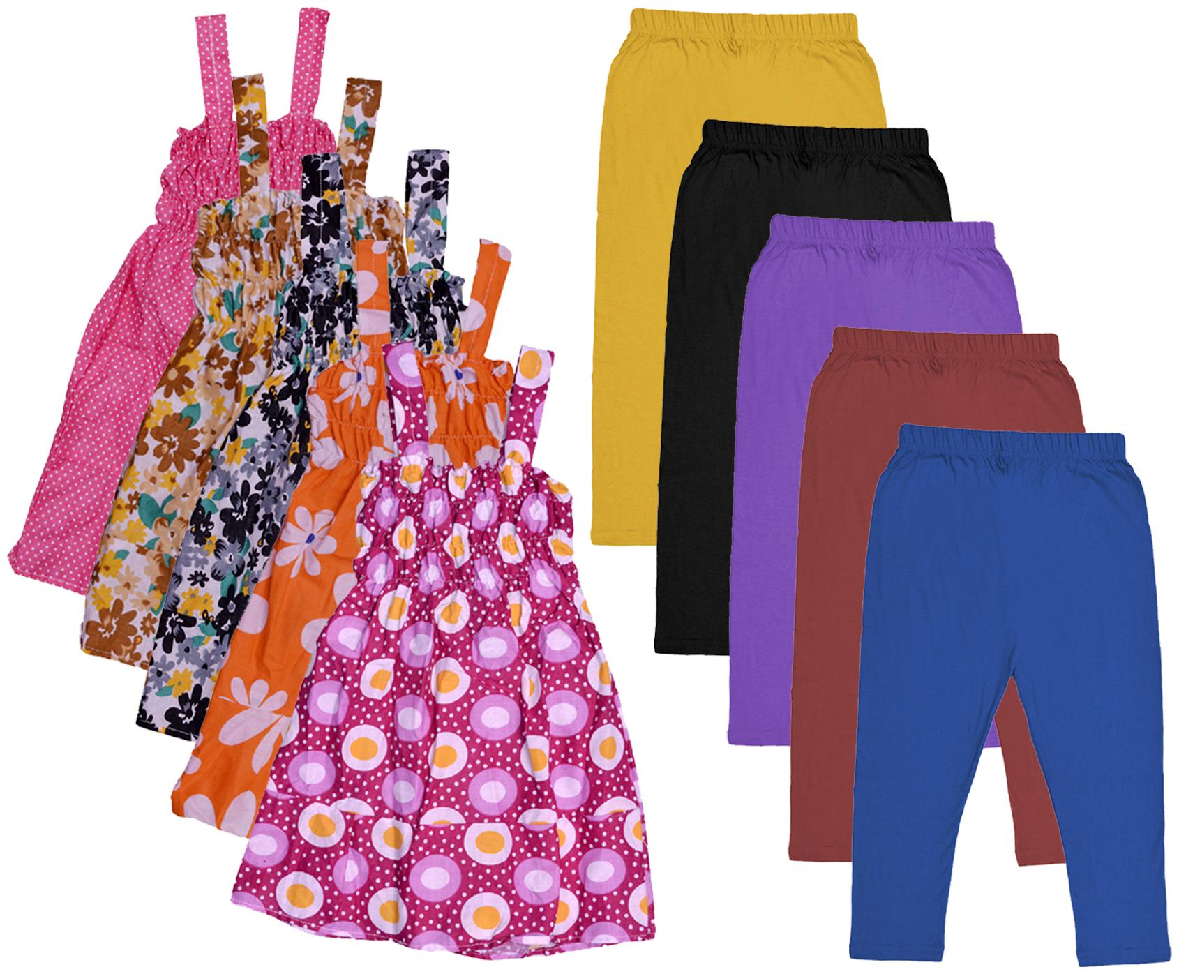 

Indiweaves Girl Cotton Top Bottom Set - Multi