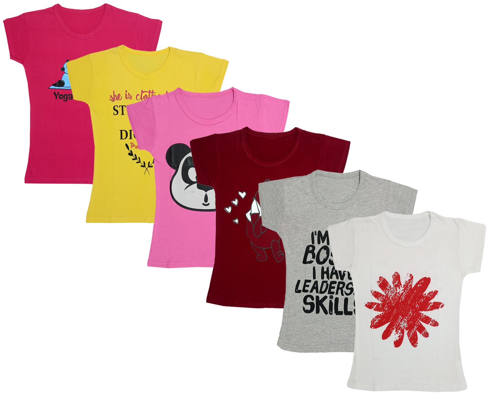 

Indiweaves Girl Cotton Printed T shirt - Multi