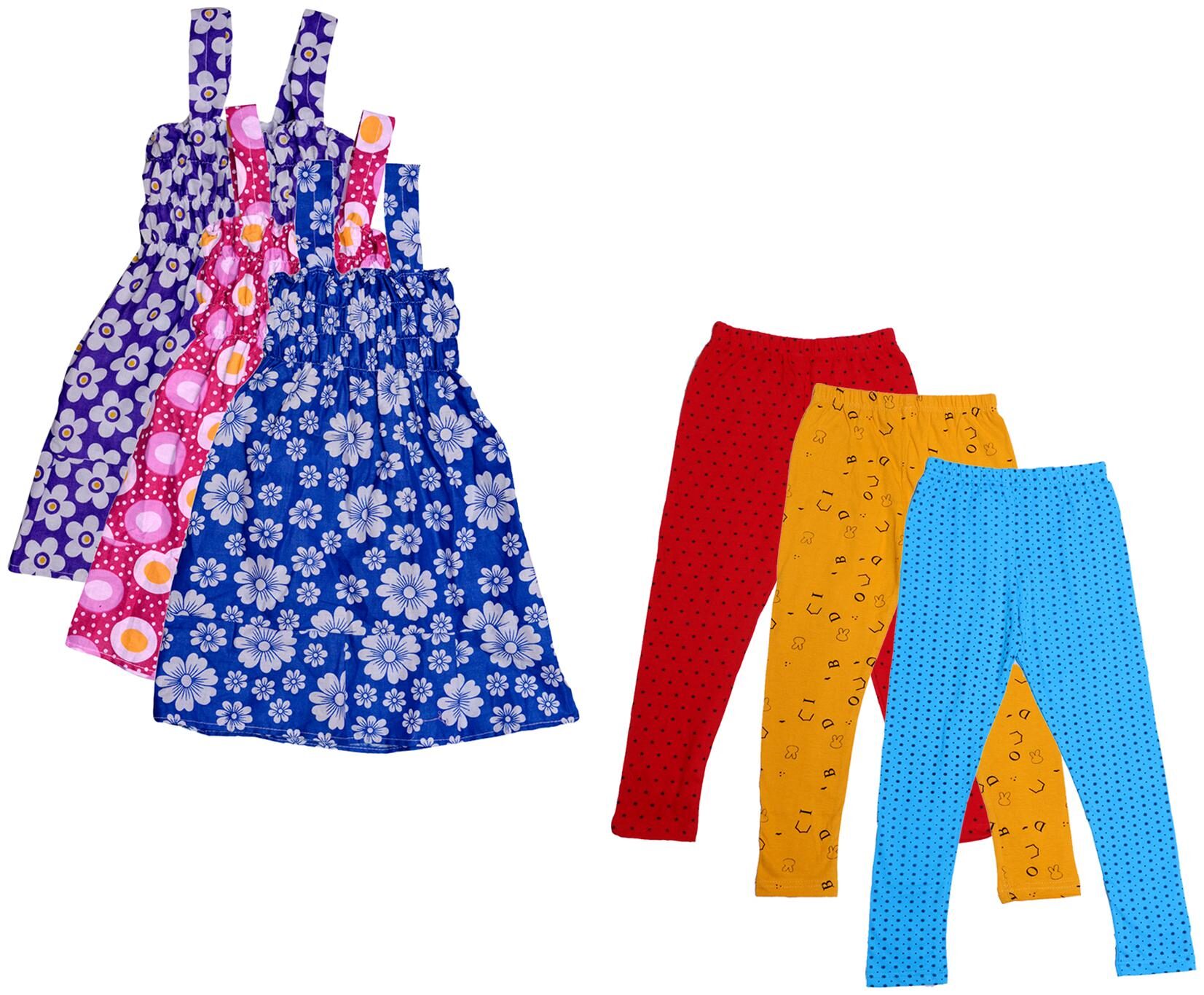 

Indiweaves Girl Cotton Top Bottom Set - Multi