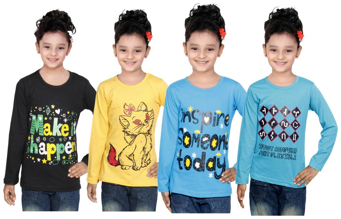 

Indiweaves Girl Cotton Solid Top - Multi