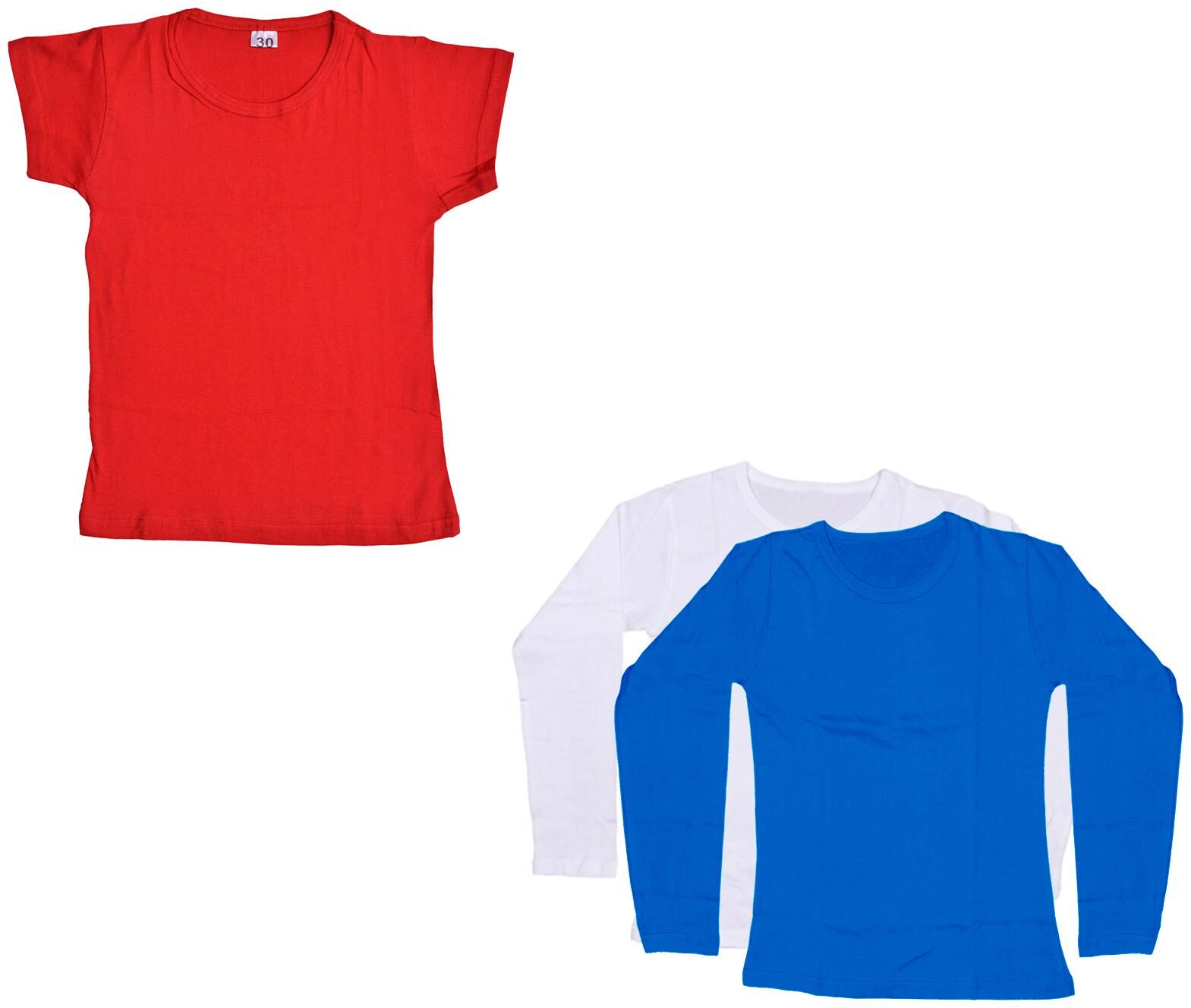 

Indiweaves Girl Cotton Solid T shirt - Multi