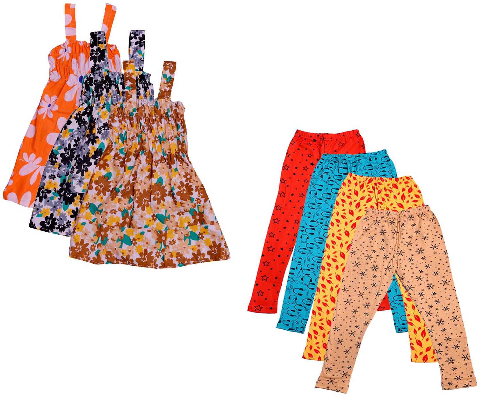 

Indiweaves Girl Cotton Top Bottom Set - Multi