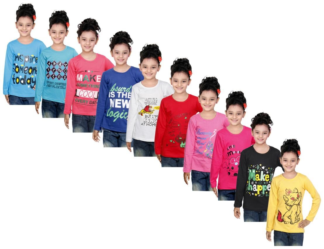 

Indiweaves Girl Cotton Solid Top - Multi