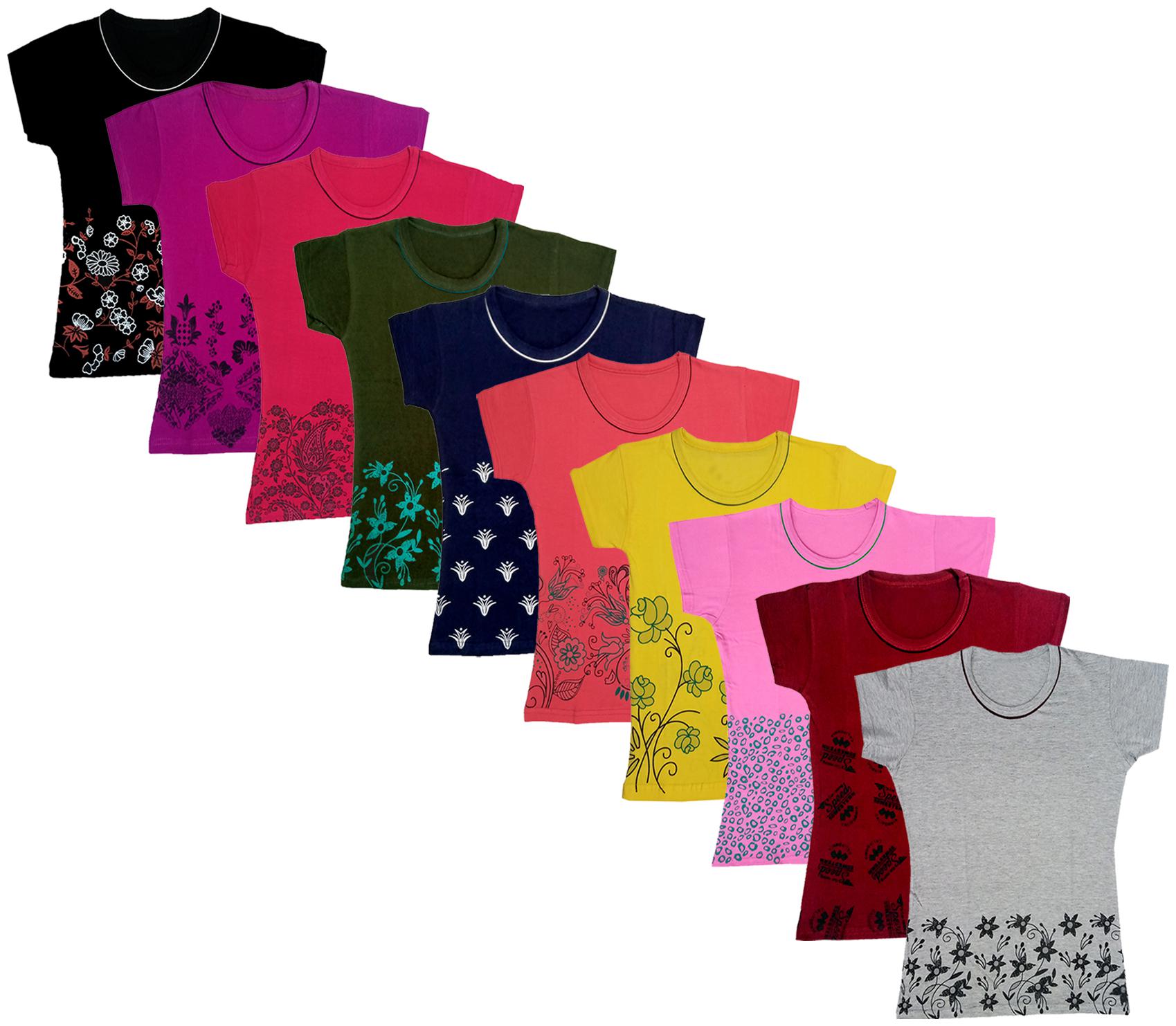 

Indiweaves Girl Cotton Printed T shirt - Multi