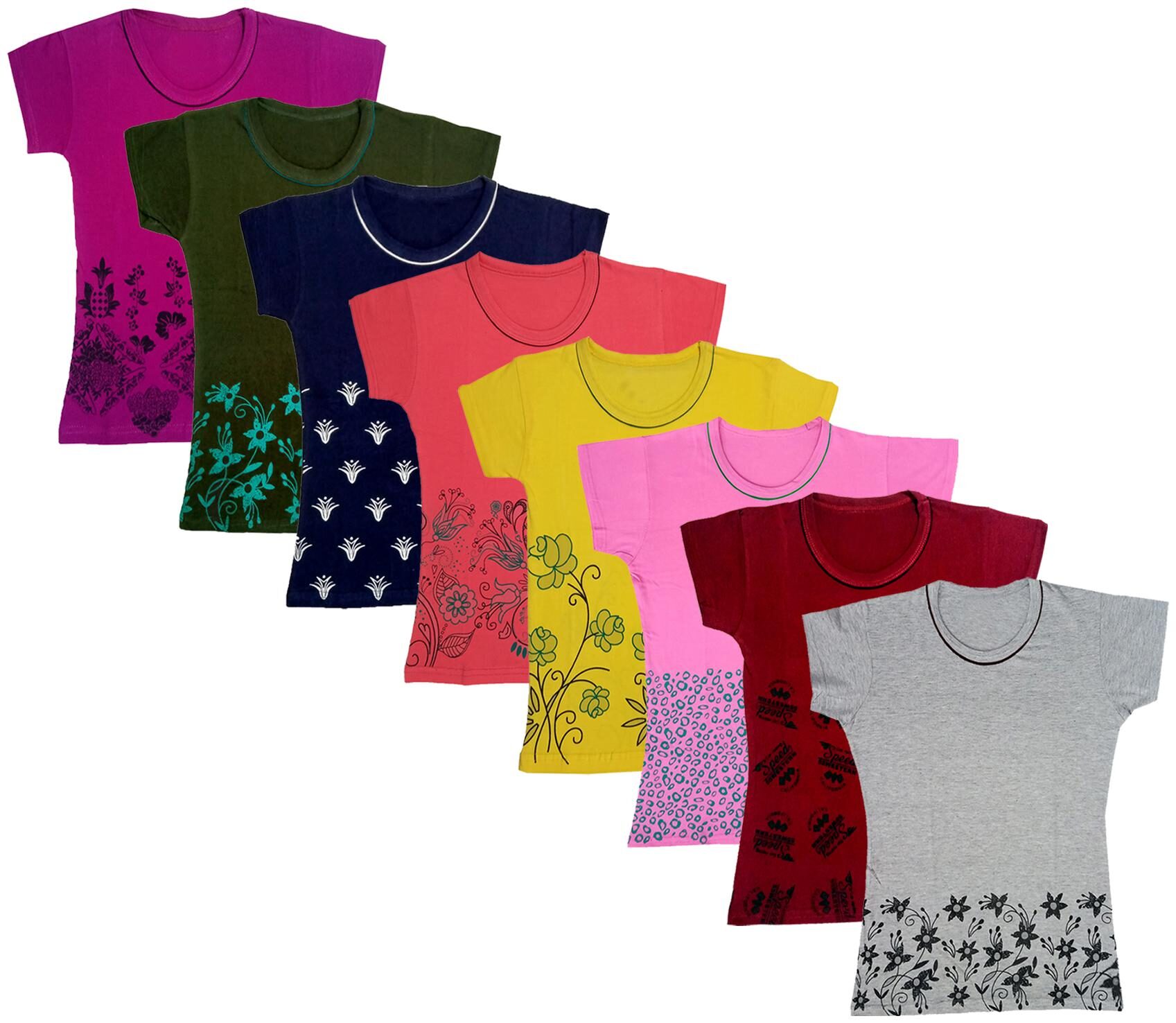 

Indiweaves Girl Cotton Printed T shirt - Multi