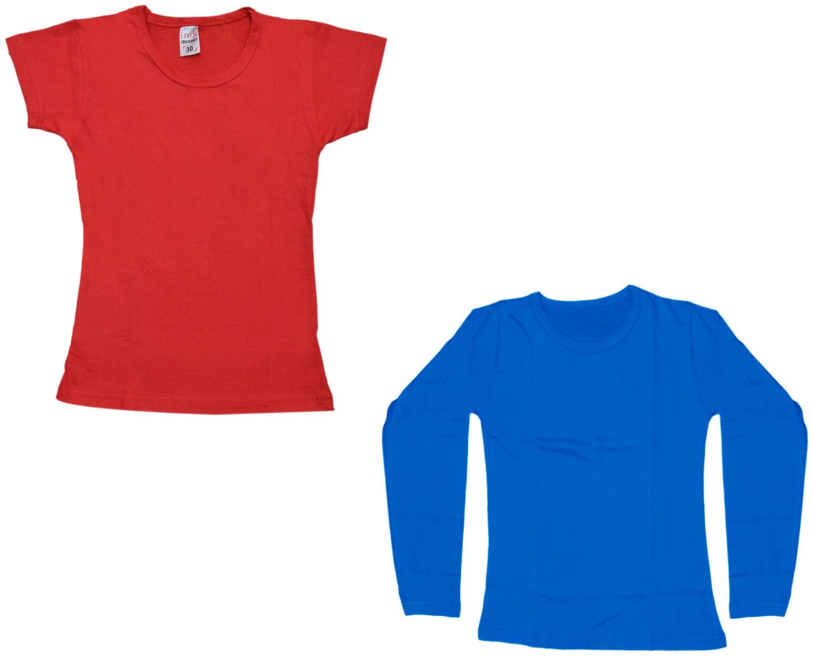 

Indiweaves Girl Cotton Solid T shirt - Multi