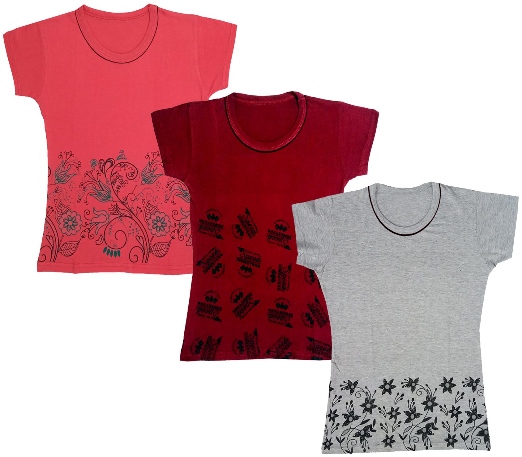 

Indiweaves Girl Cotton Printed T shirt - Multi