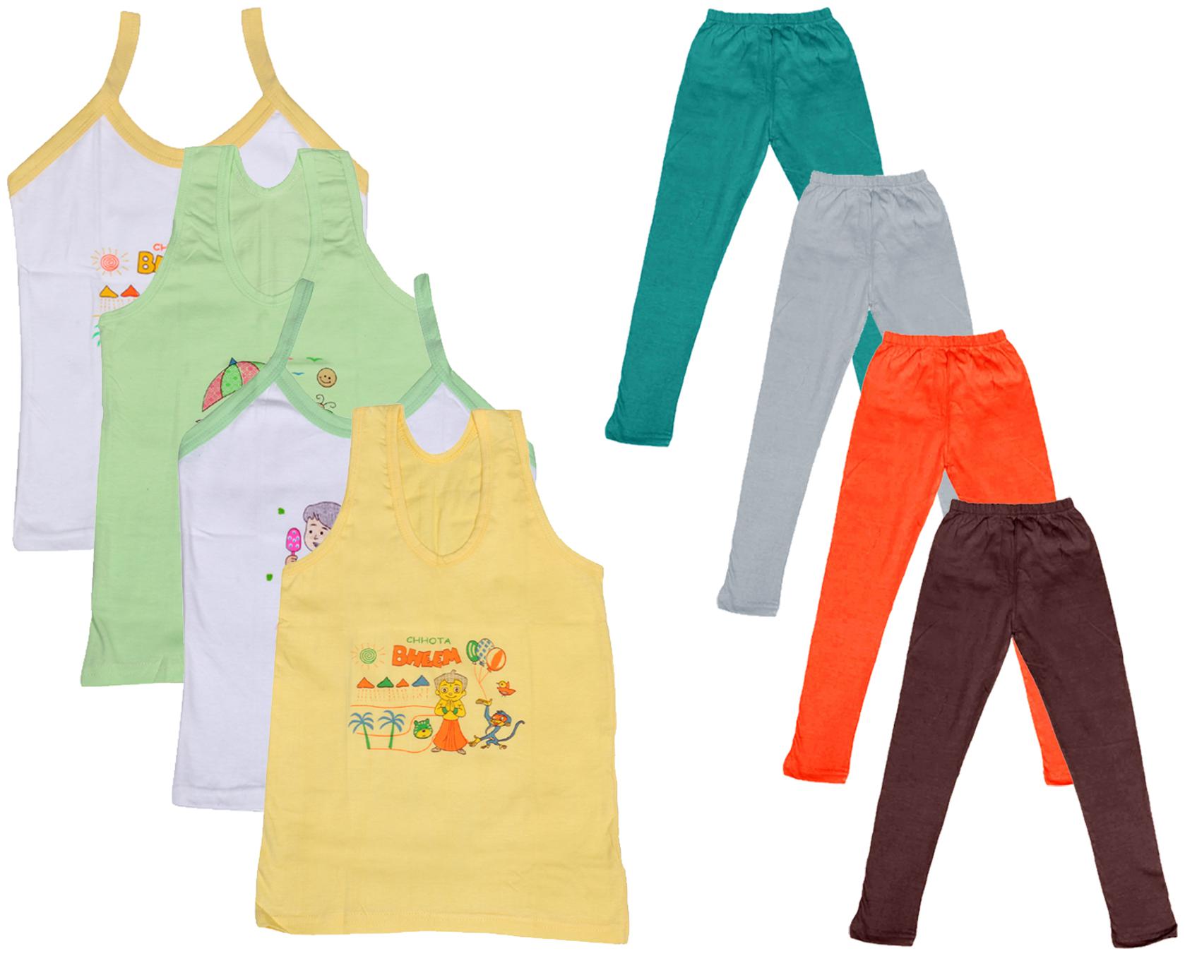 

Indiweaves Girl Cotton Top Bottom Set - Multi