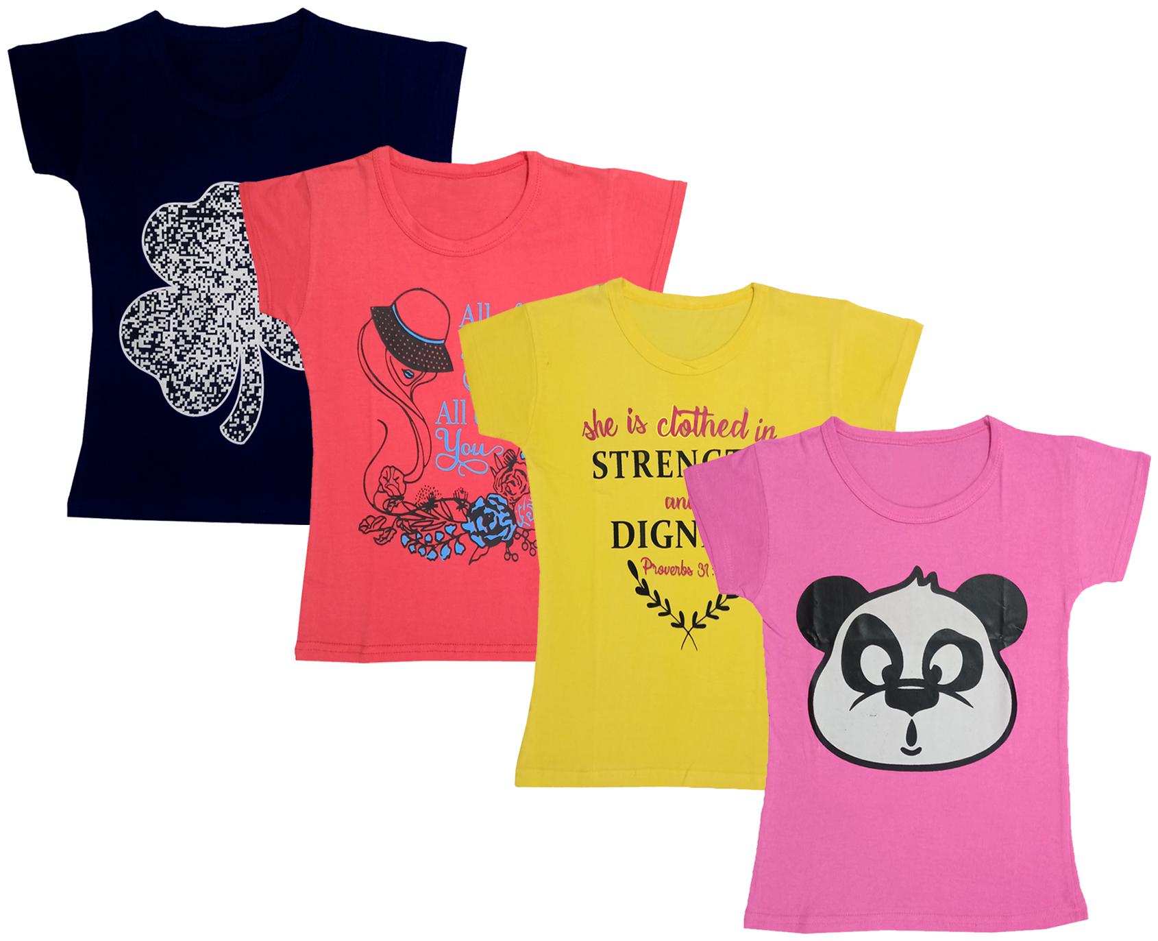 

Indiweaves Girl Cotton Printed T shirt - Multi