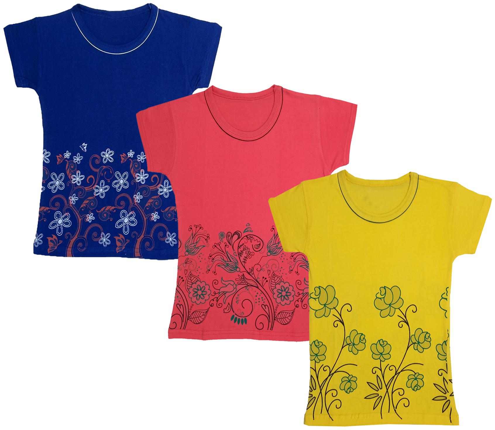 

Indiweaves Girl Cotton Printed T shirt - Multi