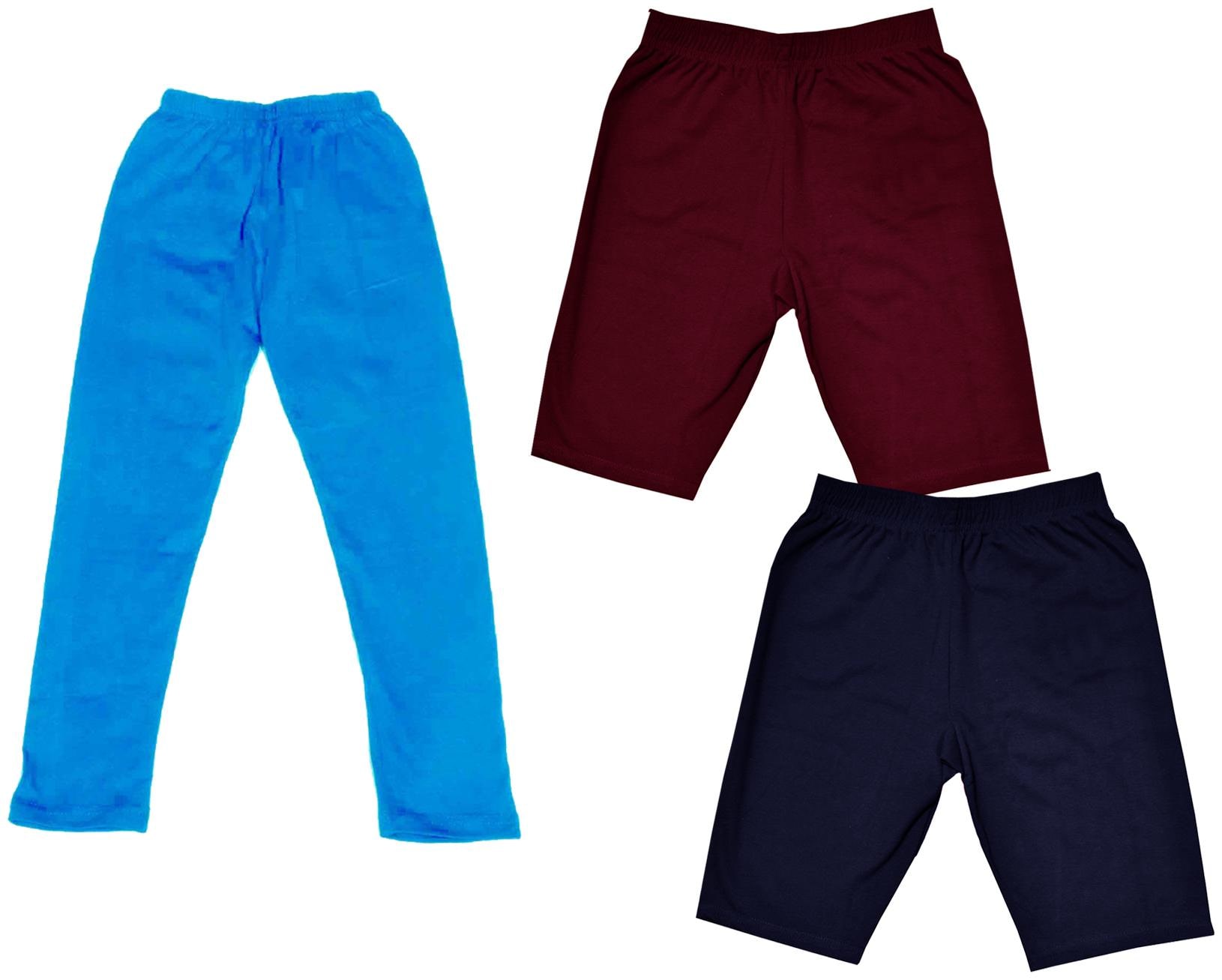 

Indiweaves Girl Cotton Solid Regular shorts - Multi