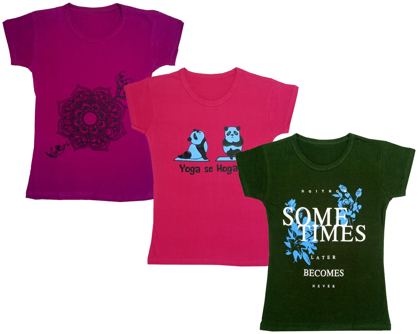 

Indiweaves Girl Cotton Printed T shirt - Multi
