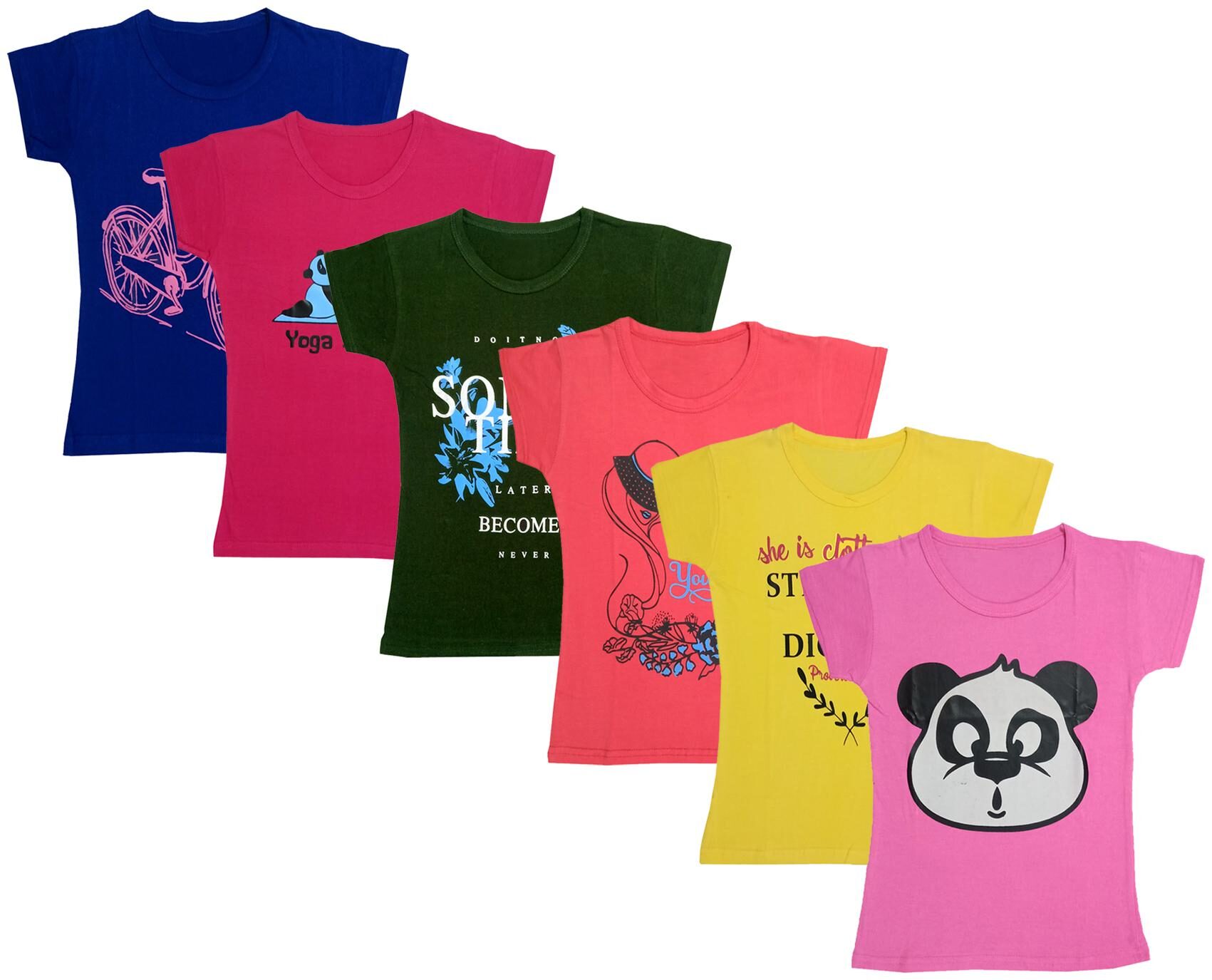 

Indiweaves Girl Cotton Printed T shirt - Multi