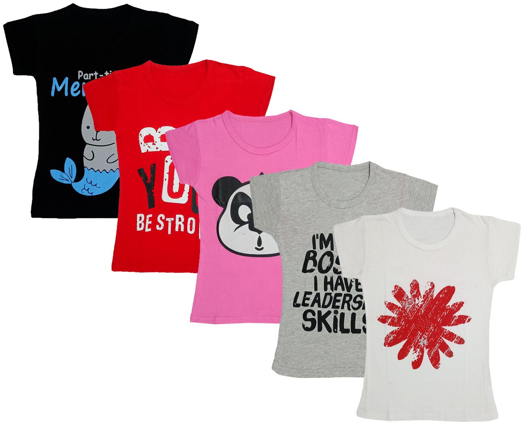 

Indiweaves Girl Cotton Printed T shirt - Multi